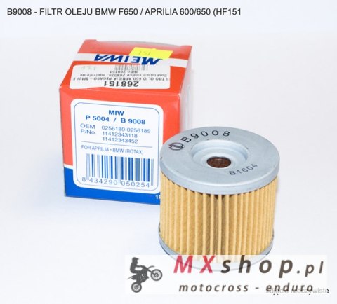 MIW Meiwa B9008 Filtr Oleju - BMW F650 / APRILIA 600/650/ KTM (HF151)