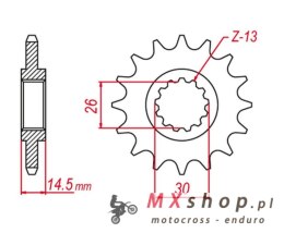 GROSSKOPF WYPRZEDAŻ ZĘBATKA PRZEDNIA 2047 15 HONDA CB750F '91-'03, CB 1000 '18-'21, VFR 800 '14-'20 (-1) (JTF1332.15)