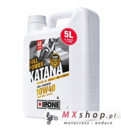IPONE FULL POWER KATANA 10W40 OLEJ SILNIKOWY 100 % SYNTETYK 5L (ESTER MA2) PROMOCJA 4+1 (AKC) (4) IPONE FULL POWER KATANA 10W40 OLEJ SILNIKOWY 100 % SYNTETYK 5L (ESTER MA2) PROMOCJA 4+1 (AKC) (4)