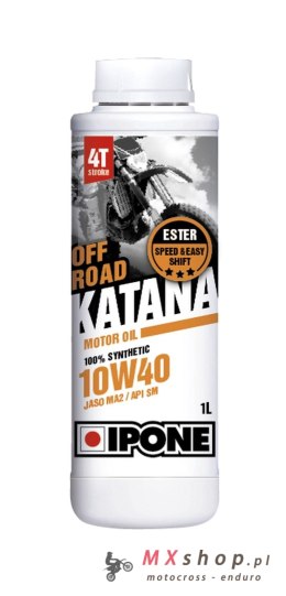 IPONE KATANA OFF ROAD 10W40 OLEJ SILNIKOWY 100% SYNTETYK 1L (ESTER, MA2) (AKC) (15)