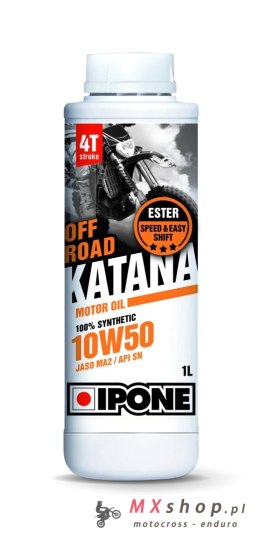 IPONE KATANA OFF ROAD 10W50 OLEJ SILNIKOWY 100% SYNTETYK 1L (ESTER, MA2) (AKC) (15)