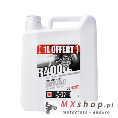 IPONE R4000 RS 10W40 OLEJ SILNIKOWY SEMISYNTETYK 5L (ESTER, MA2) - PROMOCJA 4+1 (AKC) (4) IPONE R4000 RS 10W40 OLEJ SILNIKOWY SEMISYNTETYK 5L (ESTER, MA2) - PROMOCJA 4+1 (AKC) (4)