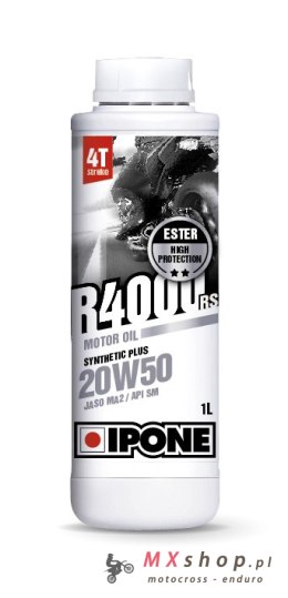 IPONE R4000 RS 20W50 OLEJ SILNIKOWY SEMISYNTETYK 1L (ESTER, MA2) (AKC) (15)