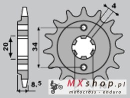 JR ZĘBATKA PRZEDNIA 2046 14 HONDA CMX 250 '87-'05 (JTF270.14) (ŁAŃC. 520) (204614JT)
