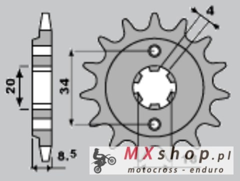 JR ZĘBATKA PRZEDNIA 2046 14 HONDA CMX 250 '87-'05 (JTF270.14) (ŁAŃC. 520) (204614JT)