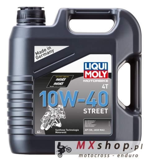 LIQUI MOLY OLEJ SILNIKOWY MOTORBIKE 4T 10W40 STREET 4L (4) LIQUI MOLY OLEJ SILNIKOWY MOTORBIKE 4T 10W40 STREET 4L (4)