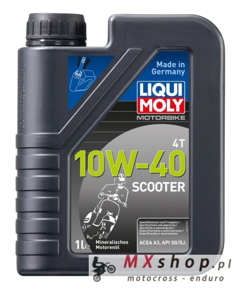 LIQUI MOLY OLEJ SILNIKOWY MOTORBIKE 4T MINERALNY 10W40 SCOOTER 1L (6) LIQUI MOLY OLEJ SILNIKOWY MOTORBIKE 4T MINERALNY 10W40 SCOOTER 1L (6)