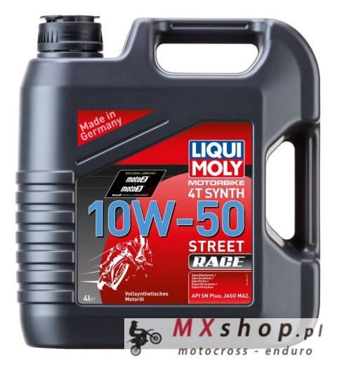 LIQUI MOLY OLEJ SILNIKOWY MOTORBIKE 4T SYNTETYCZNY 10W50 RACE 4L (4) LIQUI MOLY OLEJ SILNIKOWY MOTORBIKE 4T SYNTETYCZNY 10W50 RACE 4L (4)