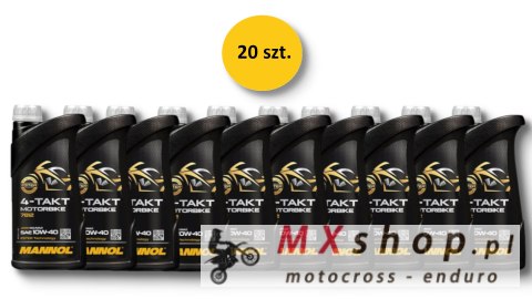 MANNOL OLEJ SILNIKOWY 4T MOTORBIKE 10W40 1L ESTER + MA2 SYNTETYK (7812) (20) (API SN) - KARTON 20 SZTUK (PAKIET) MANNOL OLEJ SILNIKOWY 4T MOTORBIKE 10W40 1L ESTER + MA2 SYNTETYK (7812) (20) (API SN) - KARTON 20 SZTUK (PAKIET)