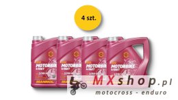 MANNOL OLEJ SILNIKOWY 4T MOTORBIKE 10W40 4L ESTER + MA2 SYNTETYK (7812) (API SN) KARTON 4 SZTUKI (PAKIET)