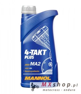 MANNOL OLEJ SILNIKOWY 4T PLUS 10W40 1L (API SL, JASO MA/MA2) SEMISYNTETYK (7202) (20) (960)