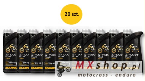 MANNOL OLEJ SILNIKOWY 4T PLUS 10W40 1L (API SL, JASO MA/MA2) SEMISYNTETYK (7202) (20) - KARTON 20 SZTUK (PAKIET) MANNOL OLEJ SILNIKOWY 4T PLUS 10W40 1L (API SL, JASO MA/MA2) SEMISYNTETYK (7202) (20) - KARTON 20 SZTUK (PAKIET)