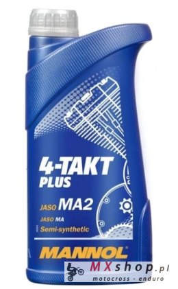 MANNOL OLEJ SILNIKOWY 4T PLUS 10W40 1L (API SL, JASO MA/MA2) SEMISYNTETYK (7202) - KARTON 40 SZTUK (PAKIET)