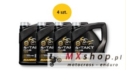 MANNOL OLEJ SILNIKOWY 4T PLUS 10W40 4L (API SL, JASO MA/MA2) SEMISYNTETYK (7202) (20) - KARTON 4 SZTUKI (PAKIET)