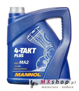 MANNOL OLEJ SILNIKOWY 4T PLUS 10W40 4L (API SL, JASO MA/MA2) SEMISYNTETYK (7202) (4)