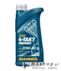 MANNOL OLEJ SILNIKOWY 4T PREMIUM 20W40 1L MA2 (7209) (20)