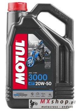 MOTUL OLEJ SILNIK 3000 4T 20W50 4L (MINERALNY)