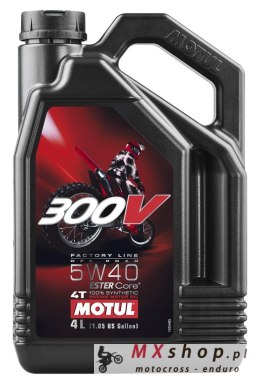 MOTUL OLEJ SILNIK 300V 4T FL OFF ROAD 5W40 4L (SYNTETYCZNY)