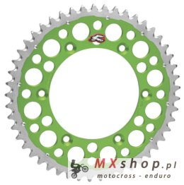 RENTHAL ZĘBATKA TYLNA TWINRING 489 50 (STALOWO-ALUMINIOWA) KOLOR ZIELONY KAWASAKI KX/KXF (JTR460,50) (48950)