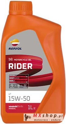 REPSOL OLEJ SILNIKOWY 4T RIDER 15W50 1L MA2 MINERALNY (12) - ZASTĘPUJE RP165M51