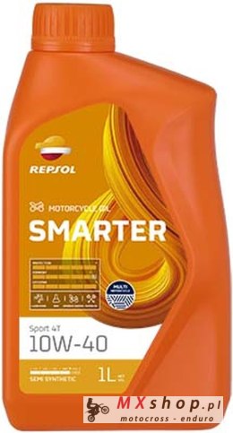 REPSOL OLEJ SILNIKOWY 4T SMARTER SPORT 10W40 1L MA2 PÓŁSYNTETYCZNY (12) - ZASTĘPUJE RP180N51