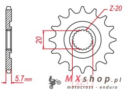 GROSSKOPF PROMOCJA ZĘBATKA PRZEDNIA 2103 13 GAS GAS EC 250/300/450F '11-'15, YAMAHA YZ 125, YZ250F '01-'25, WR 250F '01-'25 (E25