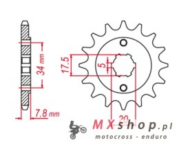 GROSSKOPF PROMOCJA ZĘBATKA PRZEDNIA 279 13 HONDA XR 250R '90-'96, CRF 150 '03-'18, CRF 230 '03-'19 (JTF327.13)