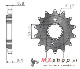 GROSSKOPF WYPRZEDAŻ ZĘBATKA PRZEDNIA 2071 13 HONDA TRX 400 EX '99-'04 XR 400 '96-'06 (JTF1322.13) (-2)