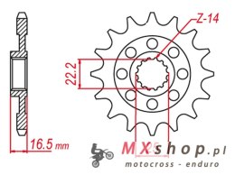 GROSSKOPF WYPRZEDAŻ ZĘBATKA PRZEDNIA 2114 15 DUCATI 749/848/998/999/1000/1098/1099/1100/1098/1200 (JTF741.15)