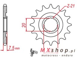 GROSSKOPF WYPRZEDAŻ ZĘBATKA PRZEDNIA 2120 11 HONDA CR 125R '04-'07 (-2) , CRF 250R '04-'17 (-2), CRF 250X '04-'17 (-3) (JTF1323.