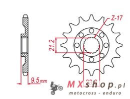 GROSSKOPF WYPRZEDAŻ ZĘBATKA PRZEDNIA 2133 14 SUZUKI RMZ 450 '05-'12, RMX 450 '10-'19 (JTF1441.14)