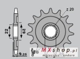 GROSSKOPF WYPRZEDAŻ ZĘBATKA PRZEDNIA 2146 12 KAWASAKI KXF 250 '06-'20 (-1) (JTF1446.12)