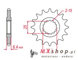 GROSSKOPF WYPRZEDAŻ ZĘBATKA PRZEDNIA 2168 13 YAMAHA YFZ 450 '09-'19, YFM 700 RAPTOR '06-'19 (-1) (JTF1592.13)