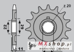 GROSSKOPF WYPRZEDAŻ ZĘBATKA PRZEDNIA 2275 14 SHERCO 125 SE-R '18-21, 250 SE F/SE F-R '14-20, 300 SE F '14-20 (ŁAŃC. 520)