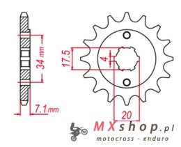GROSSKOPF WYPRZEDAŻ ZĘBATKA PRZEDNIA 266 13 HONDA CR 125 '79-'85, XL 250, CBX 250 (JTF266.13)