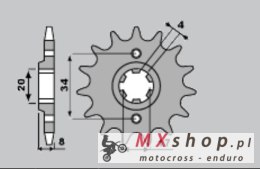 GROSSKOPF WYPRZEDAŻ ZĘBATKA PRZEDNIA 267 12 HONDA XL 250R '84-'87 (JTF278.12)
