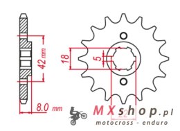 GROSSKOPF WYPRZEDAŻ ZĘBATKA PRZEDNIA SUZUKI PE 250 '78-'82, RM 250 '79-'81, RM 400 '78-'80 (JTF431.13)* (ŁAŃC. 520)