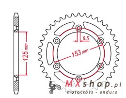 GROSSKOPF WYPRZEDAŻ ZĘBATKA TYLNA ALUMINIOWA KOLOR CZARNY 289 46 HONDA CR/CRF '83-'25, BETA RR '13-'25 (JTR210.46)