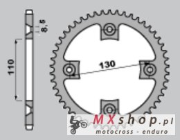 GROSSKOPF WYPRZEDAŻ ZĘBATKA TYLNA ALUMINIOWA KOLOR CZARNY 4306 55 HONDA CR 80/85 '96-'07, CRF 150 '07-'22 (-1) (ŁAŃC.420)