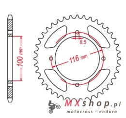 GROSSKOPF WYPRZEDAŻ ZĘBATKA TYLNA ALUMINIOWA KOLOR CZARNY 467 53 KAWASAKI KX 80 '98-'00, KX 85 '01-'20, KX 100 '00-'21 (JTR461.5