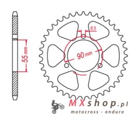 GROSSKOPF WYPRZEDAŻ ZĘBATKA TYLNA ALUMINIOWA KOLOR CZARNY 467 54 RIEJU 50 RS2 MATRIX/PRO '03-10' NAKED '04-09 (JTR1077.54)