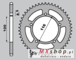 GROSSKOPF WYPRZEDAŻ ZĘBATKA TYLNA ALUMINIOWA KOLOR ZIELONY 464 52 KAWASAKI KX 60 '83-'03, KX 80 '83-'85 ,SUZUKI RM 60 K3 '03 (ŁA