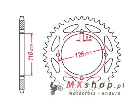 GROSSKOPF WYPRZEDAŻ ZĘBATKA TYLNA ALUMINIOWA T7075 (ERGAL) KOLOR ZIELONY 4418 52 (441852) KAWASAKI KX65 '00-'20, SUZUKI RM 65 '0