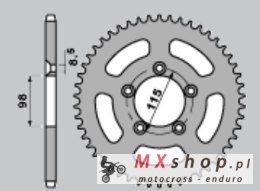 JR WYPRZEDAŻ ZĘBATKA TYLNA ALUMINIOWA T7075 (ERGAL) 4552 50 KTM SX 60 '98-'01, SX 65 '98-'21, HUSQVARNA TC 65 '17-'21 (ŁAŃC. 420
