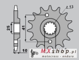 JR ZĘBATKA PRZEDNIA 345 14 HONDA NX650 '91-'01 YAMAHA XT660 (30814JTF) (-1)