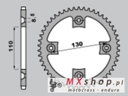 JR ZĘBATKA TYLNA ALUMINIOWA (ANODOWANA) 4306 56 HONDA CR 80 / 85 '85-'07 KOLOR CZERWONY (ŁAŃC. 420)
