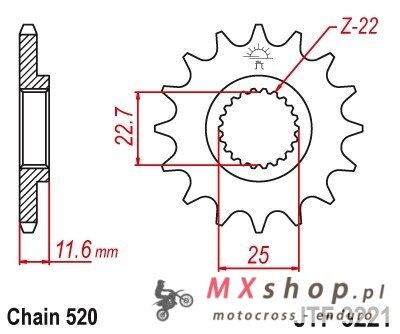 JT ZĘBATKA PRZEDNIA 2180 11 POLARIS 250/300/325/400/500 (218011JT) (ŁAŃC. 520) JT ZĘBATKA PRZEDNIA 2180 11 POLARIS 250/300/325/400/500 (218011JT) (ŁAŃC. 520)