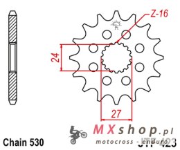 JT ZĘBATKA PRZEDNIA 2190 17 Z GUMĄ SUZUKI GSXR 1000 '09-'16, HAYABUSA '08-'23, B-KING '08-'12 (-1) (219017JTRB) (ŁAŃC. 530)