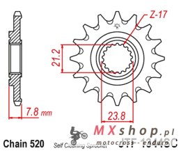 JT ZĘBATKA PRZEDNIA 2320 13 HONDA CRF 250R '18-'23 SAMOOCZYSZCZAJĄCA (232013JTSC) (ŁAŃC. 520)