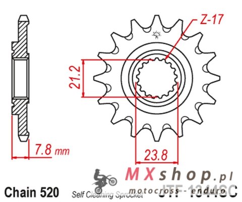 JT ZĘBATKA PRZEDNIA 2320 13 HONDA CRF 250R '18-'23 SAMOOCZYSZCZAJĄCA (232013JTSC) (ŁAŃC. 520) JT ZĘBATKA PRZEDNIA 2320 13 HONDA CRF 250R '18-'23 SAMOOCZYSZCZAJĄCA (232013JTSC) (ŁAŃC. 520)
